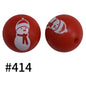 50pcs 19mm Printed Silicone Beads Printed Design 12