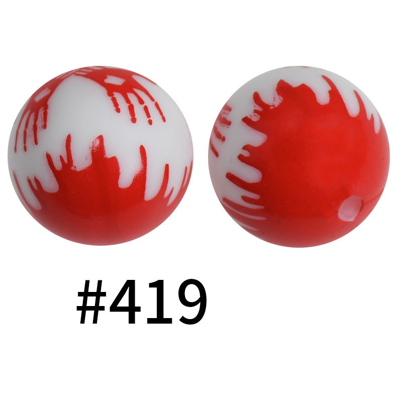 50pcs 15mm Printed Silicone Beads Animal and Camouflage Pattern Color #351-#553