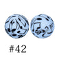 50pcs 12mm Printed Silicone Beads Water Transfer Print Assorted Colors 87