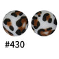 50pcs 15mm Printed Silicone Beads Animal and Camouflage Pattern Color #351-#553