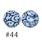 50pcs 12mm Printed Silicone Beads Water Transfer Print Assorted Colors 89