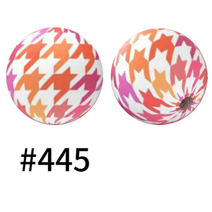 50pcs 15mm Printed Silicone Beads Animal and Camouflage Pattern Color #351-#553