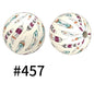 50pcs 15mm Printed Silicone Beads Animal and Camouflage Pattern Color #351-#553
