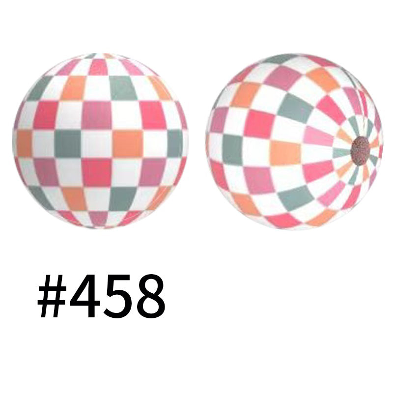 50pcs 15mm Printed Silicone Beads Animal and Camouflage Pattern Color #351-#553