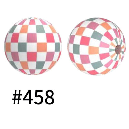 50pcs 15mm Printed Silicone Beads Animal and Camouflage Pattern Color #351-#553