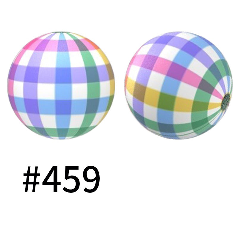 50pcs 15mm Printed Silicone Beads Animal and Camouflage Pattern Color #351-#553