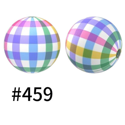 50pcs 15mm Printed Silicone Beads Animal and Camouflage Pattern Color #351-#553