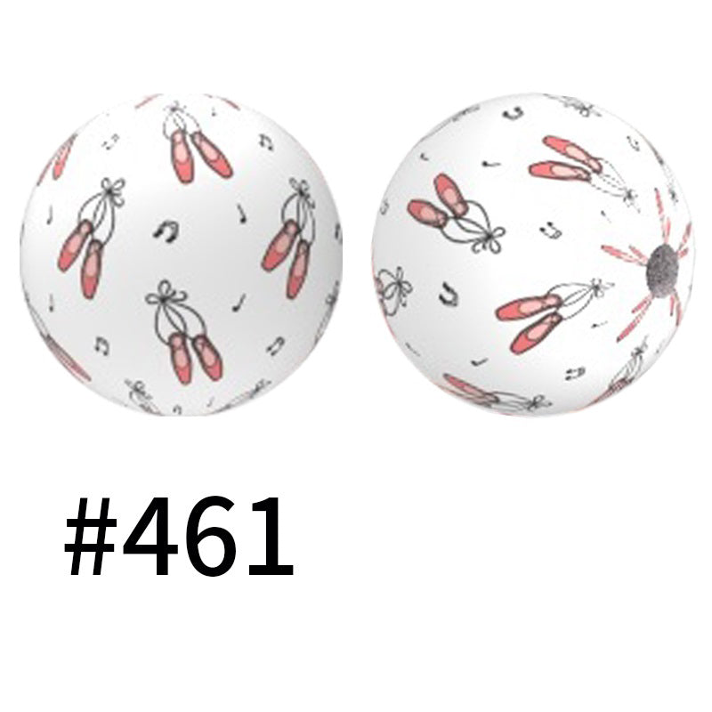 50pcs 15mm Printed Silicone Beads Animal and Camouflage Pattern Color #351-#553