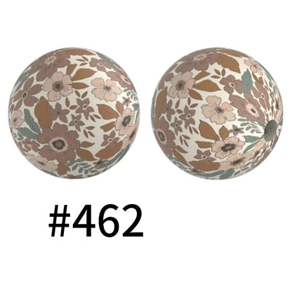50pcs 15mm Printed Silicone Beads Animal and Camouflage Pattern Color #351-#553