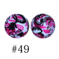50pcs 12mm Printed Silicone Beads Water Transfer Print Assorted Colors 94
