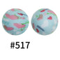 50pcs 15mm Printed Silicone Beads Animal and Camouflage Pattern Color #351-#553