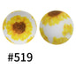 50pcs 15mm Printed Silicone Beads Animal and Camouflage Pattern Color #351-#553