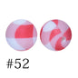 50pcs 12mm Printed Silicone Beads Water Transfer Print Assorted Colors 12