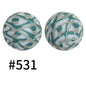 50pcs 15mm Printed Silicone Beads Animal and Camouflage Pattern Color #351-#553