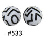 50pcs 15mm Printed Silicone Beads Animal and Camouflage Pattern Color #351-#553