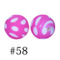 50pcs 12mm Printed Silicone Beads Water Transfer Print Assorted Colors 18
