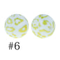 50pcs 12mm Printed Silicone Beads Water Transfer Print Assorted Colors 51
