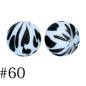 50pcs 12mm Printed Silicone Beads Water Transfer Print Assorted Colors 20