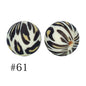 50pcs 12mm Printed Silicone Beads Water Transfer Print Assorted Colors 21