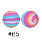 50pcs 12mm Printed Silicone Beads Water Transfer Print Assorted Colors 25