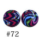 50pcs 12mm Printed Silicone Beads Water Transfer Print Assorted Colors 32