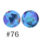 50pcs 12mm Printed Silicone Beads Water Transfer Print Assorted Colors 36