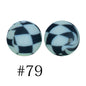 50pcs 12mm Printed Silicone Beads Water Transfer Print Assorted Colors 39