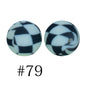 Round Printed Silicone Beads 79