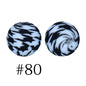 50pcs 12mm Printed Silicone Beads Water Transfer Print Assorted Colors 40