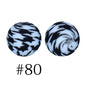 Round Printed Silicone Beads 80
