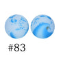 50pcs 12mm Printed Silicone Beads Water Transfer Print Assorted Colors 43