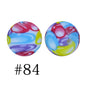 50pcs 12mm Printed Silicone Beads Water Transfer Print Assorted Colors 44