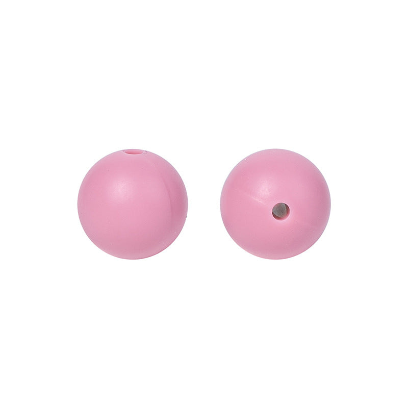 50pcs 15mm Silicone Beads Solid Color Bulk Assortment 40