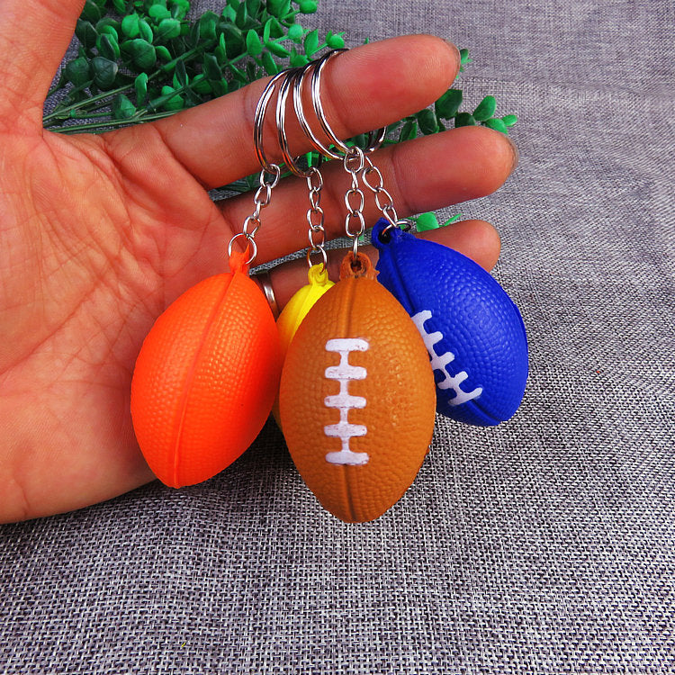 Rugby Stress Ball Keychain Sensory Squishy Toy for Kids and Adults 2