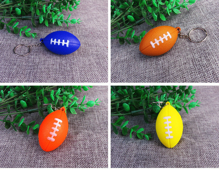 Rugby Stress Ball Keychain Sensory Squishy Toy for Kids and Adults 3