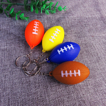 Rugby Stress Ball Keychain Sensory Squishy Toy for Kids and Adults