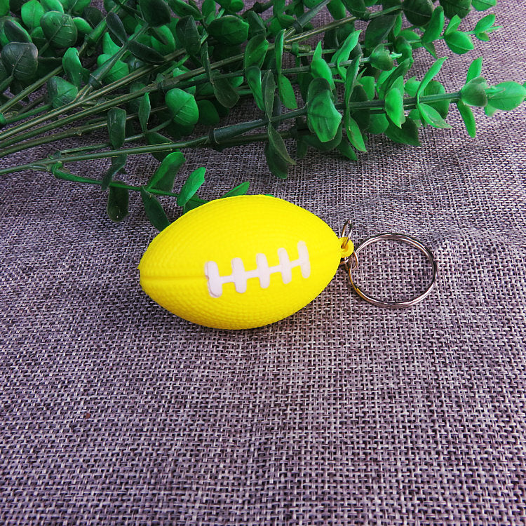 Rugby Stress Ball Keychain Sensory Squishy Toy for Kids and Adults 8