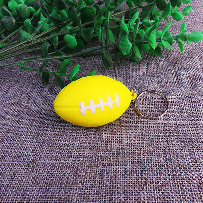 Rugby Stress Ball Keychain Sensory Squishy Toy for Kids and Adults 8
