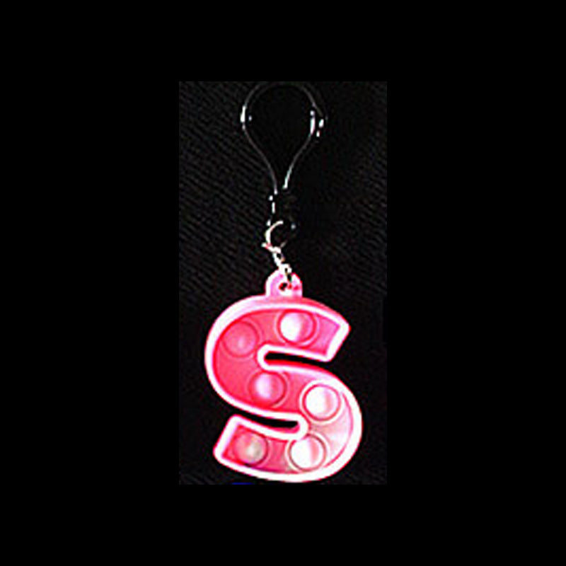 Silicone Pop It Fidget Toy Alphabet Letters A-Z Keychain 27