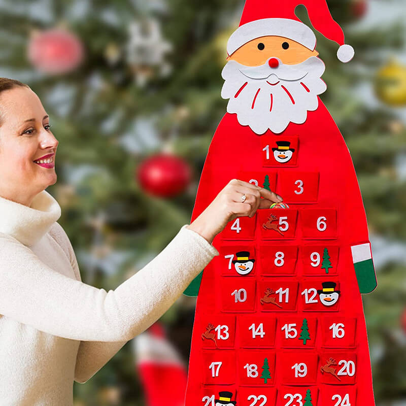 Santa Claus Felt Advent Calendar Christmas Countdown 3