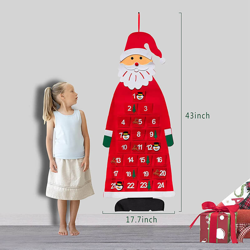 Santa Claus Felt Advent Calendar Christmas Countdown 5