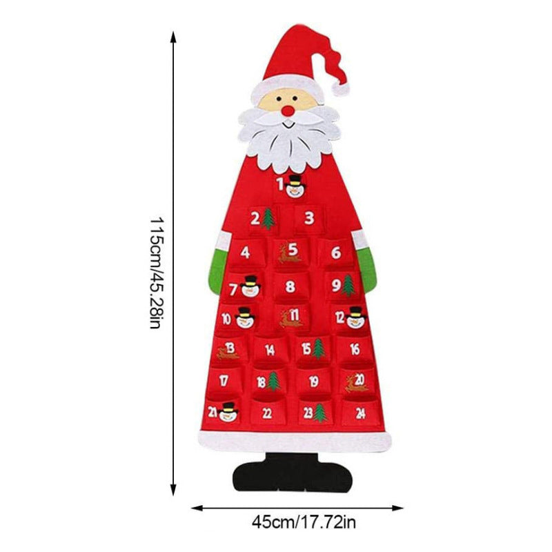 Santa Claus Felt Advent Calendar Christmas Countdown 6