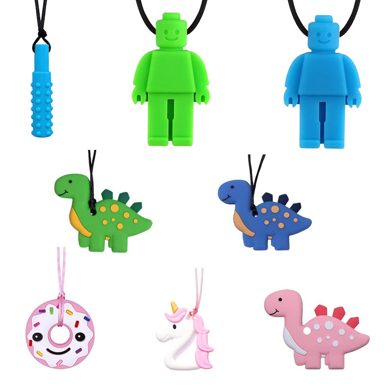 Silicone Sensory Chew Toy Teething Necklace for Babies