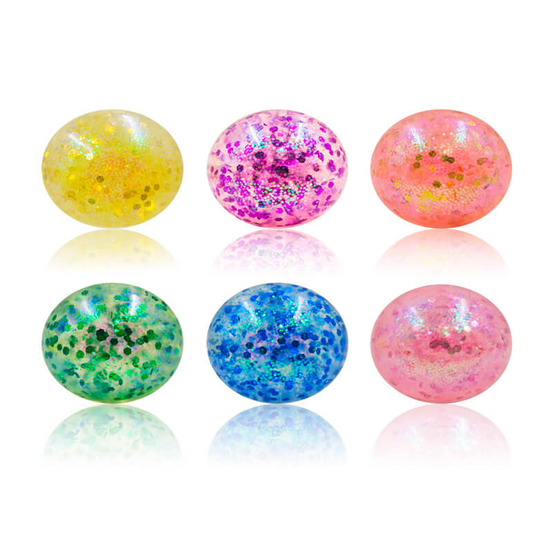 Sequins Glitter Sensory Stress Ball Squishy Toy 6cm Diameter