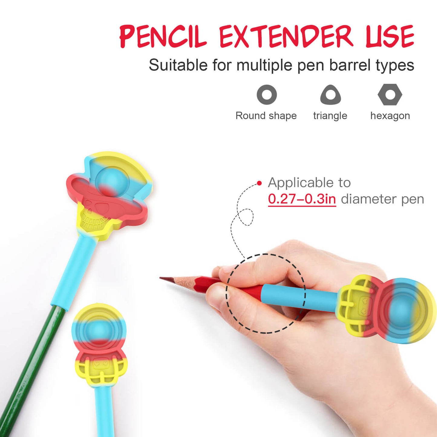 Silicone Bubble Pencil Cap Sensory Fidget Toy 1 Piece 6