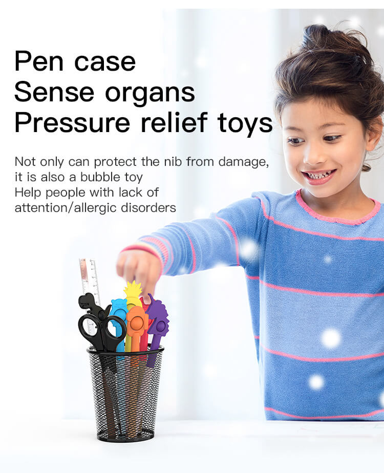 Silicone Bubble Pencil Cap Sensory Fidget Toy 1 Piece 9