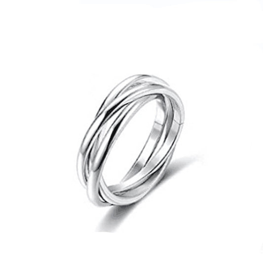 Silver Tone Fidget Ring 3-Rings Design for Women US Size 6-13