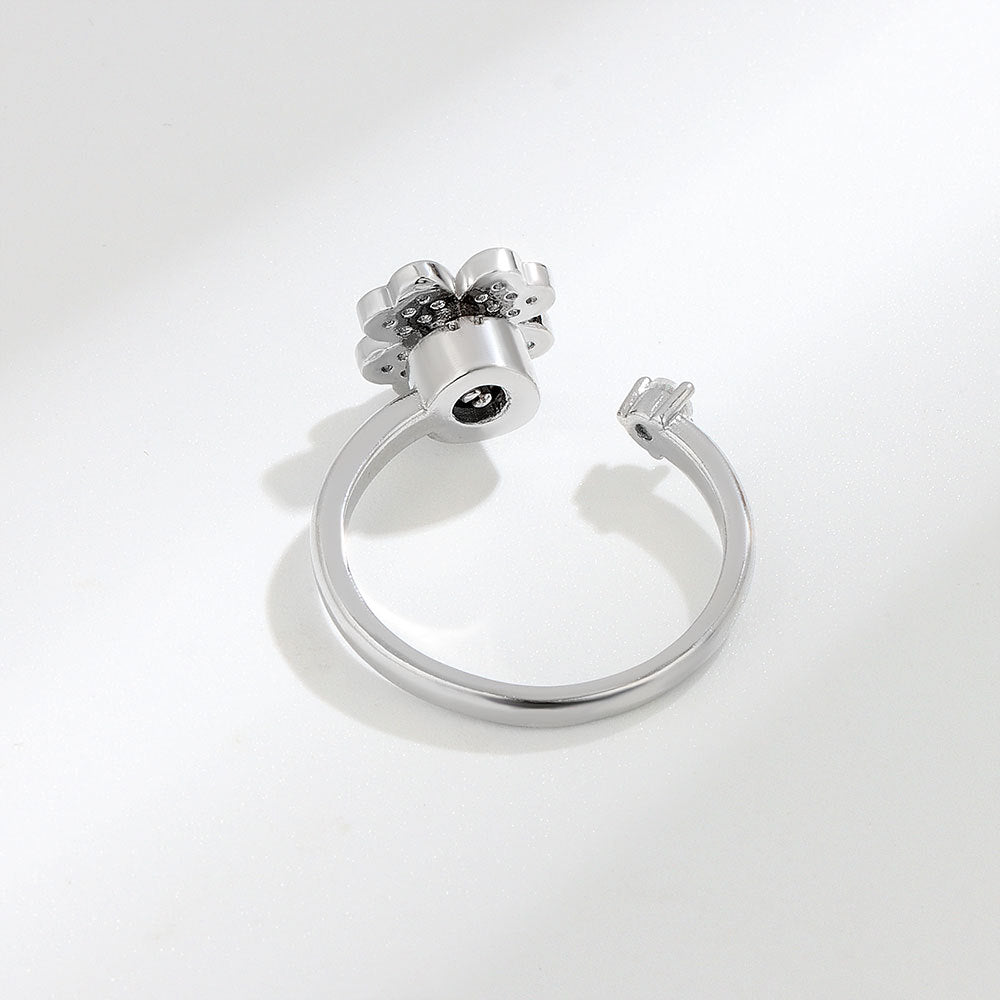 Silver Fidget Ring Adjustable Anxiety Relief for Women Spinner Ring 3