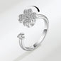 Silver Fidget Ring Adjustable Anxiety Relief for Women Spinner Ring
