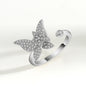 Silver Butterfly Fidget Ring Adjustable Spinner for Women Size 7